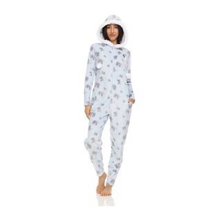 large bearpaw hooded fur fleece onsie/costume pj sleep pajama onesie fleece